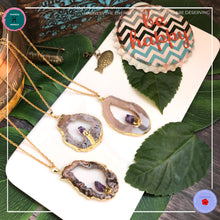 Load image into Gallery viewer, Druzy Agate with Amethyst Gold Necklace - Harness Merece by GTG