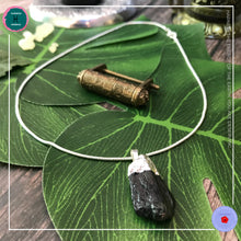 Load image into Gallery viewer, Raw Black Tourmaline Pendant Silver Necklace - Harness Merece by GTG