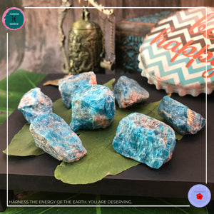 Raw Blue Apatite Stone for Manifestation - Harness Merece by GTG