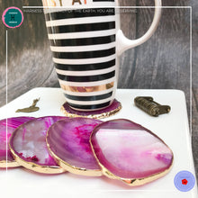 Load image into Gallery viewer, Hand-cut Brazilian Pink Agate Coaster - Harness Merece by GTG