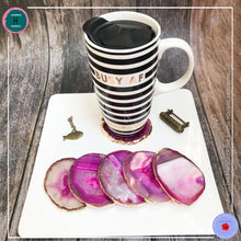 Load image into Gallery viewer, Hand-cut Brazilian Pink Agate Coaster - Harness Merece by GTG