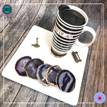 Load image into Gallery viewer, Hand-cut Brazilian Purple Agate Coaster - Harness Merece by GTG