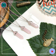 Load image into Gallery viewer, Double-terminated Rose Quartz Pendant Silver Necklace - Harness Merece by GTG