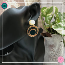 Load image into Gallery viewer, Stylishly Chic Stud Earrings in Dark Green and Gold - Harness Merece by GTG