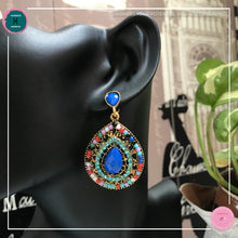 Load image into Gallery viewer, Luxurious Black-tie Stud Earrings in Rainbow Hue - Harness Merece by GTG