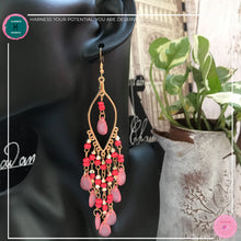 Load image into Gallery viewer, Sexy Teardrop Chandelier Earrings in Red and Gold - Harness Merece by GTG
