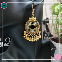 Load image into Gallery viewer, Bohemian Egyptian-Inspired Dangle Earrings in Black and Gold - Harness Merece by GTG